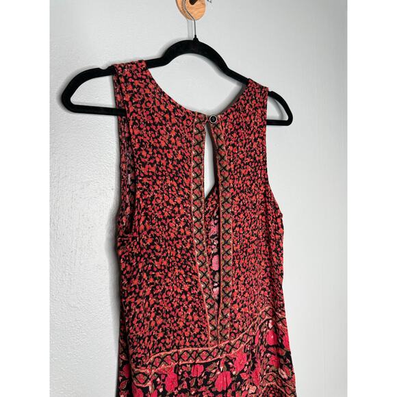 Free‎ Peopke red and black floral print wide leg boho jumpsuit - Picture 8 of 9